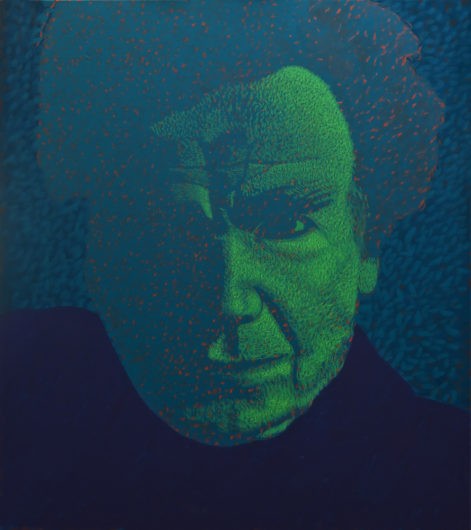 Obraz "E.Cioran", z cyklu "portret", zanikający w cieniu portret Emil Ciorana, obraz figuratywny, portret