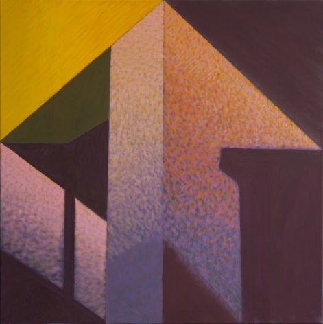 Obraz "Geometria światła II", abstrakcyjne cienie na ścianie, z cyklu "międzyprzestrzeń", abstrakcja geometryczna