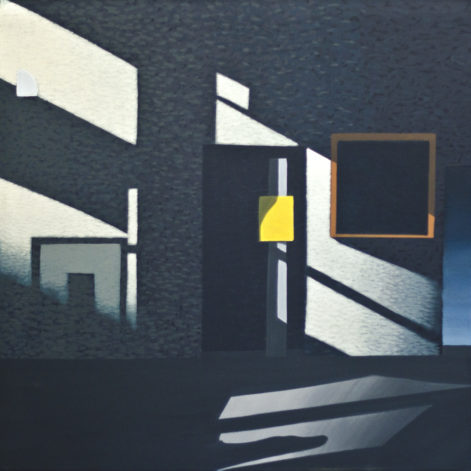 Obraz "Wnętrze II" z cyklu "międzyprzestrzeń", abstrakcyjne cienie na ścianie